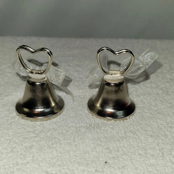 Wedding Bell Name Card Holder  or Photo Holder with Working Clapper - Picture 6 of 8